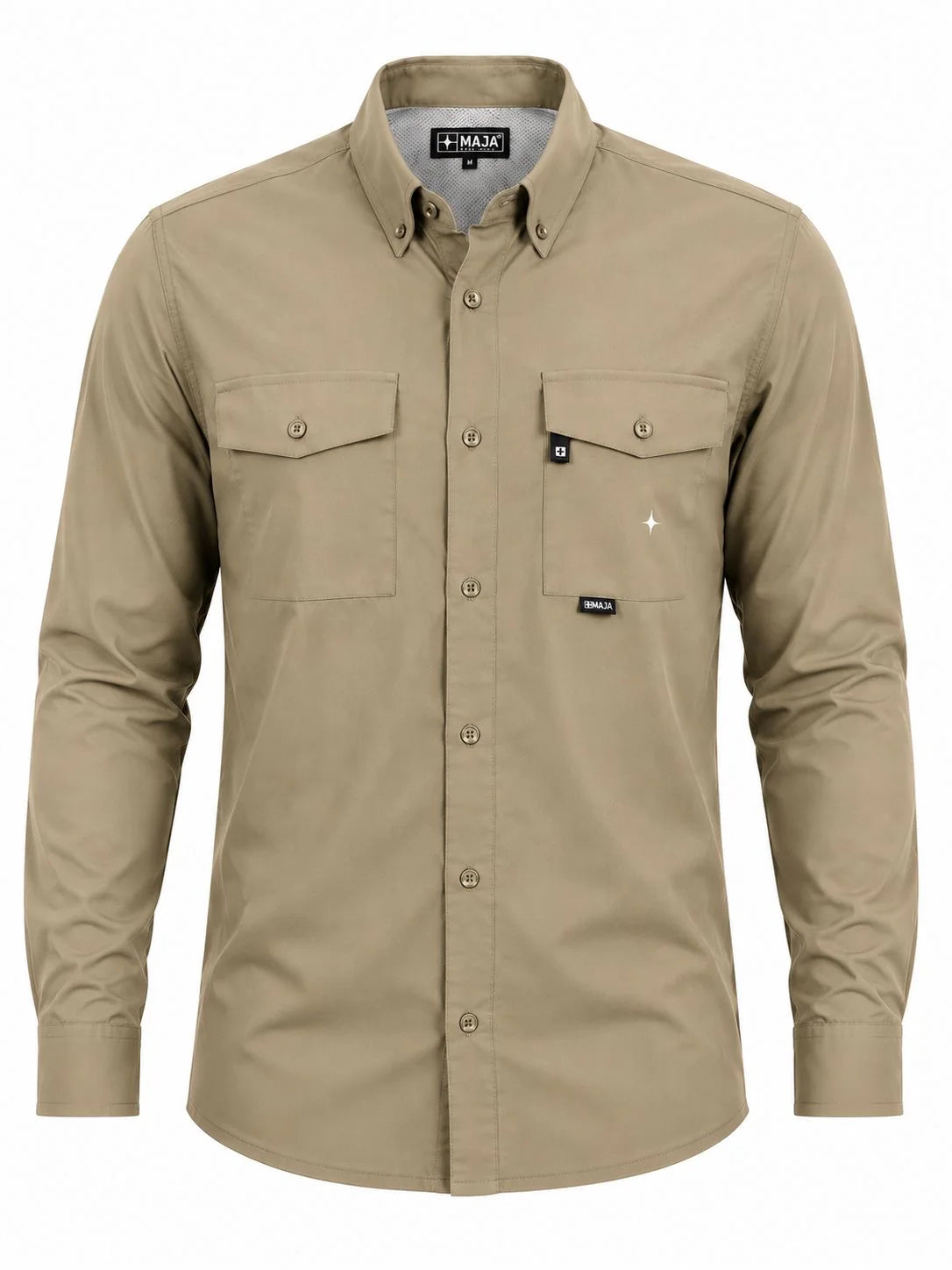 CAMISA MAJA BEIGE MAGA LARGA